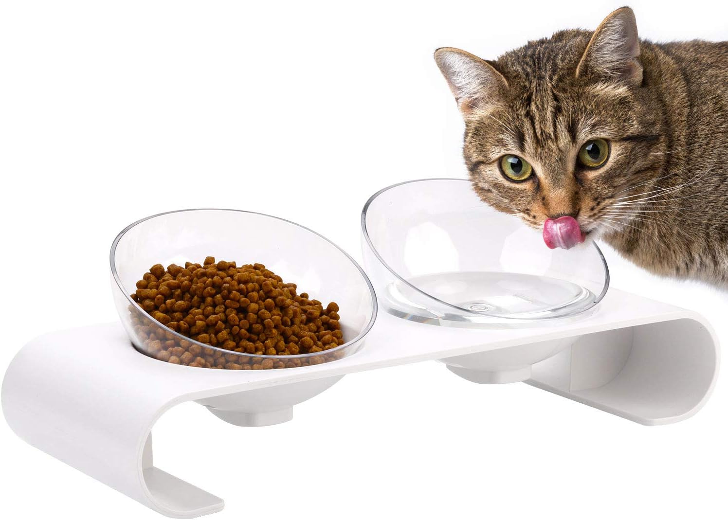 Rutschfeste Katzennäpfe 2er Pack Grau | Mit Saugfüßen & Erhöhtem Rand | Anti-Verschütten Für Futter & Wasser