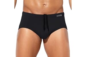 Casey Kevin Men's Classic Solid Swim Briefs Sexy Bikini Underwear Tan Through Full Coverage Swimwear