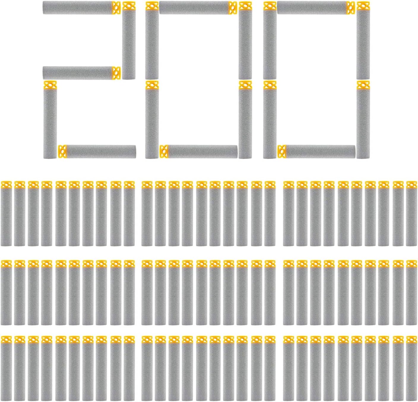 BOROLA 200Pcs Hollow Out Soft Foam Refill Waffle Darts Compatible for Nerf Elite Series Blasters(Gray)
