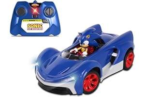 NKOK Team Sonic Racing 2.4GHz Radio Control Toy Car with Turbo Boost - Sonic The Hedgehog 601, Features Working Lights, Adjustable Front Wheel Alignment, Super Fun and Easy, Ages 6 and up