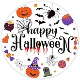Happy Halloween Stickers, Round Pumpkin Spider Bat Candy Labels, 60pcs for Treat Bags, Party Favors, Classroom Gifts, Halloween Party Supplies for Kids and Adults