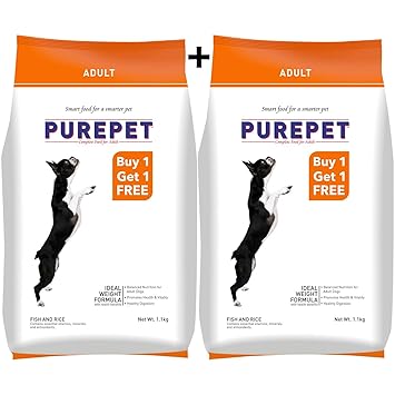 Purepet Fish and Rice Adult Food, 1.1 kg (Buy 1 Get 1 Free)
