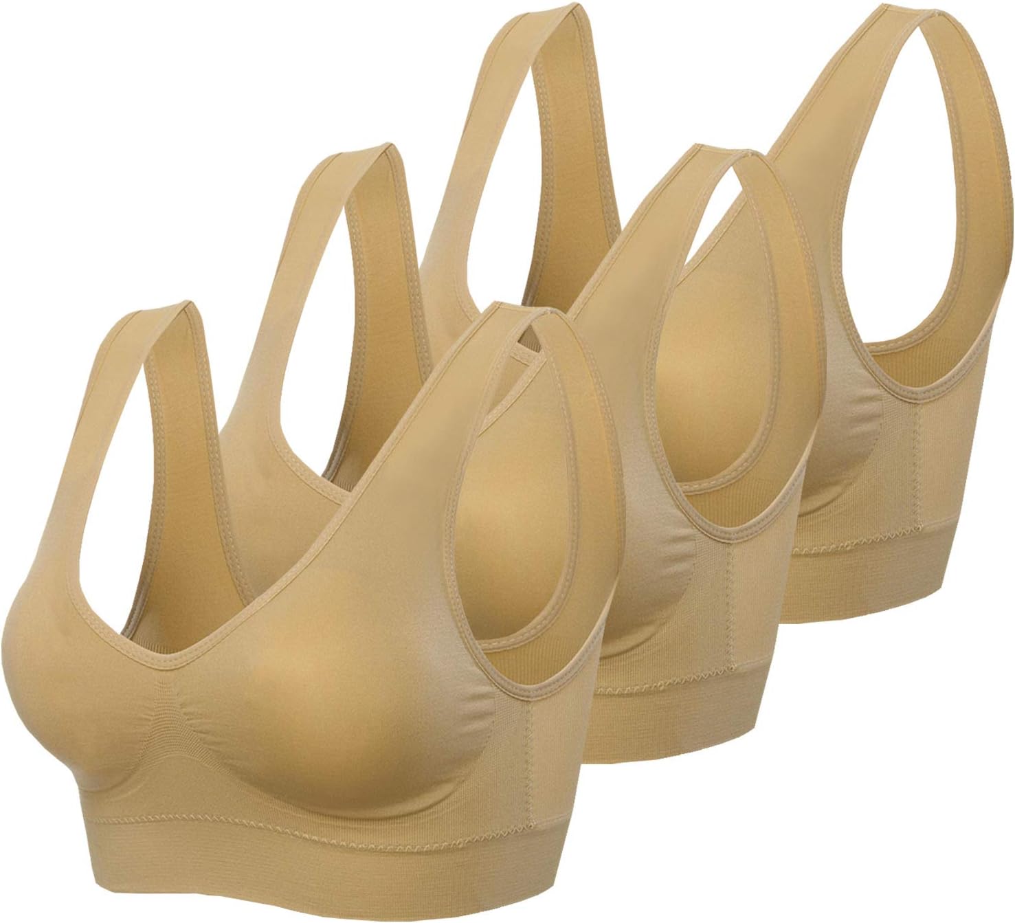 TOBWIZU Sports Bras for Women,Seamless Sleep Bra with Removable Pads Yoga Gym Activity Everyday Wear