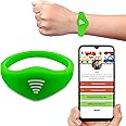 Sharewear Smart Bands for Kids if Lost, Child Safety ID Wristband, NFC Bracelet for Children, Smart Medical ID Band, Lost Kids ID Bracelet, Disney Essentials, ID Bracelet for Disney (Neon Green)