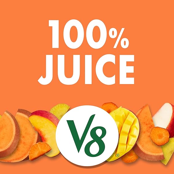 V8 PEACH MANGO 100% FRUIT AND VEGETABLE JUICE, 46 FL OZ BOTTLE