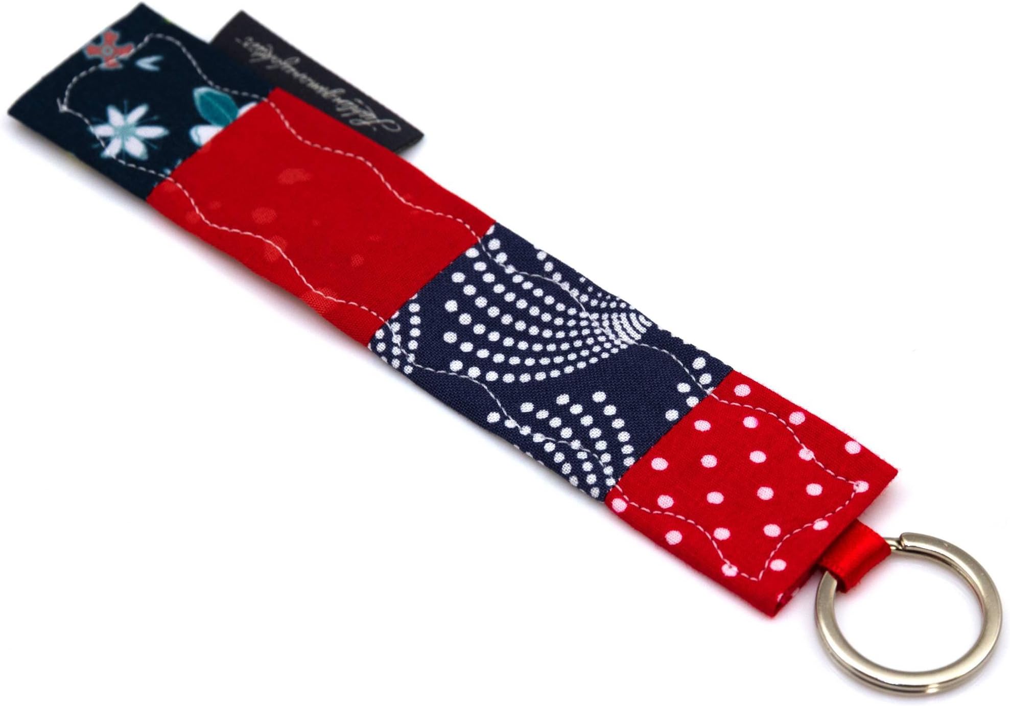 Pet Factory ID Key Holder Key Chain Cotton Unique Patchwork Hand Made Into Erfurt Einheitsgröße Rot Blau U10