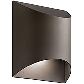 Kichler Wesley 7.5” LED Outdoor Wall Sconce in Textured Architectural Bronze, 1-Light Modern Outdoor Lighting Fixture, 49278A