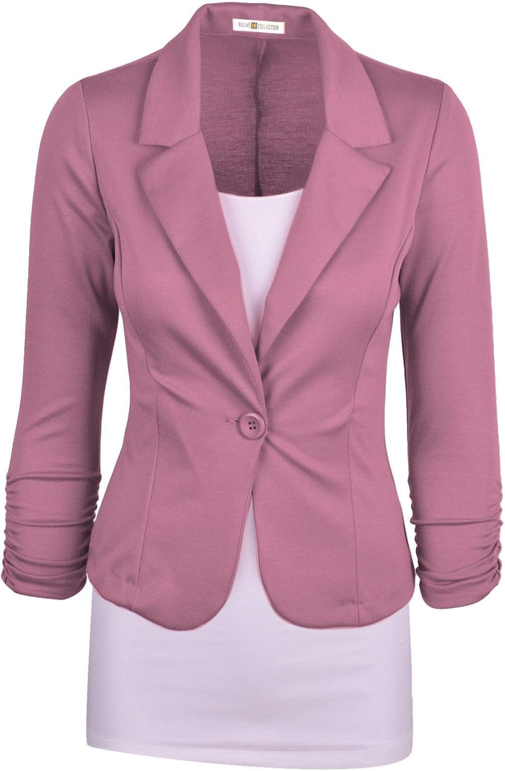 Auliné Collection Women's Casual Work Solid Color Knit Blazer