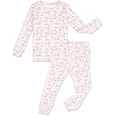 moimoln 6M-8Y Baby & Toddler Girl Floral Pajamas Soft Modal Cotton Breathable Snug-Fit Long Sleeve Sleepwear Set