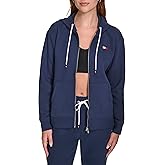 Tommy Hilfiger womens Full Zip Emblem Logo Hoodie Sweatshirt