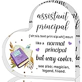 ZsaTuiy Assistant Principal Gift for Women Men,Inspirational Gifts for Women,Thank You Gifts for Assistant Principal,Heart Shaped Acrylic Desk Decorative Sign for Home Office