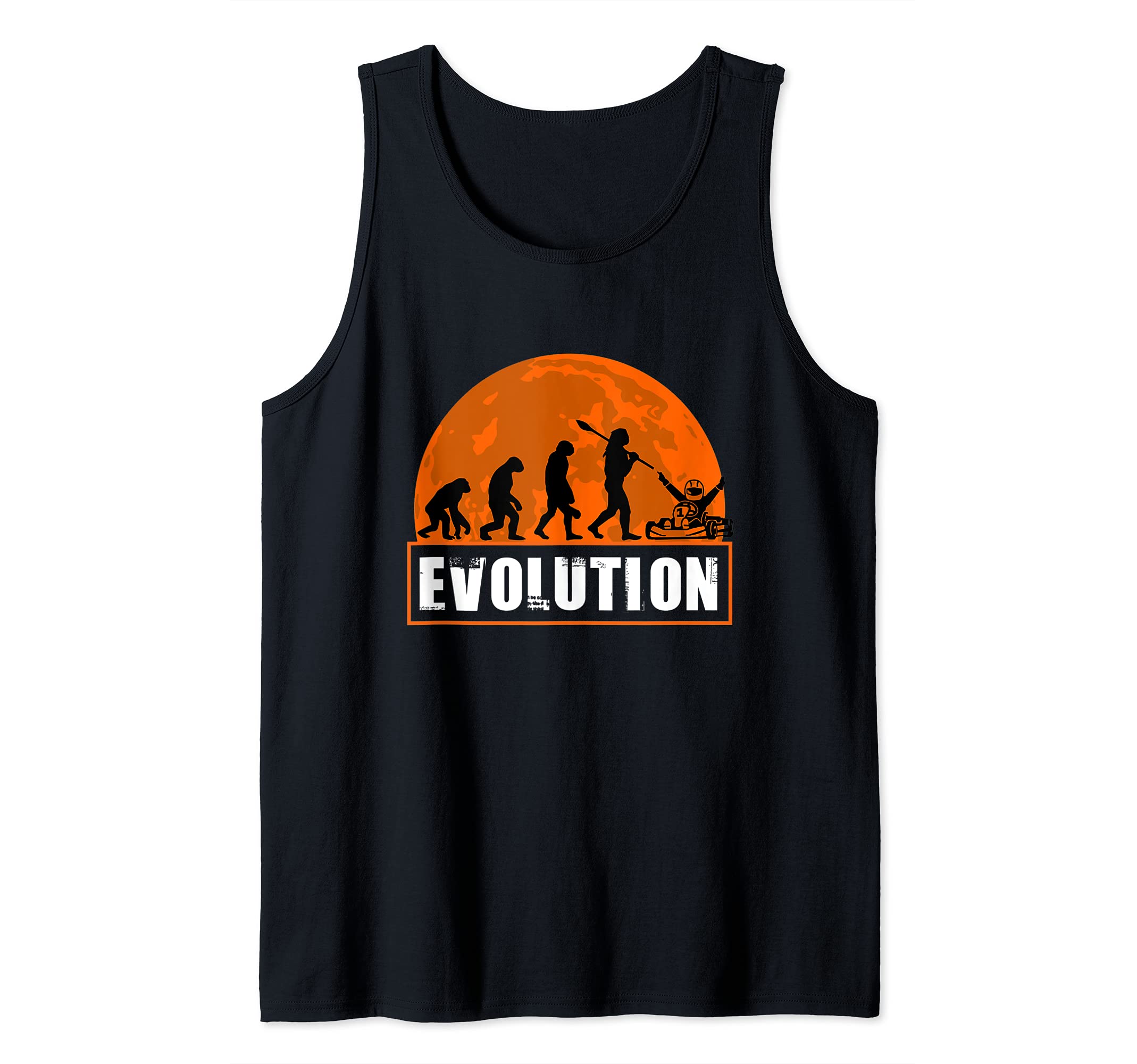Go Kart Racing Evolution Funny Human Evolution Tank Top
