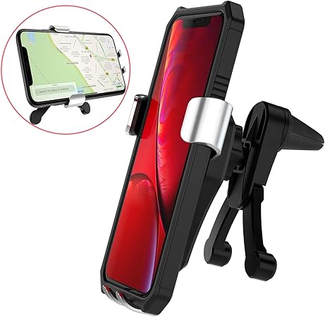 Amazon 19最新型 Seiaol スマホホルダー 車載 カーホルダー 重力固定式 エアコン吹き出し口取り付け 安定 落下防止 360 回転 4 7 6 5インチ機種対応 シガーソケット充電器 車 バイク