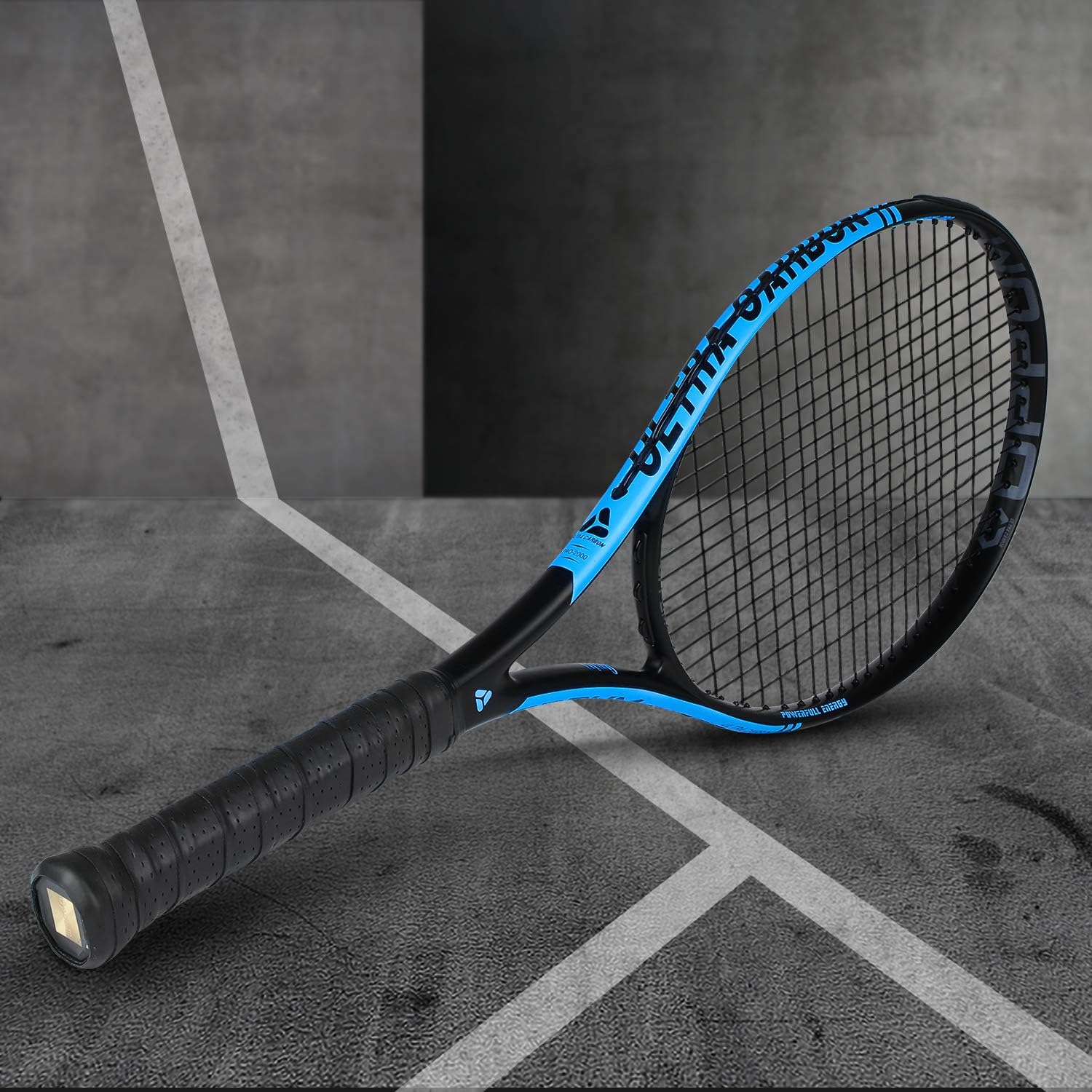 oppum New Graphene Ultra Carbon Pro Tennis Racket, 360 Super Light Speed Team Tennis Raccquet (Graphene Racket PRO-2000 (Black Blue), 4 3/8) : Sports & Outdoors