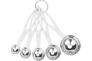 AOVCHEI 5pcs Measuring Spoon Set, Heavy Duty Stainless Steel Measuring Cups for Cooking Baking, Tablespoon Teaspoon for Dry or Liquid Ingredients, Fits in Spice Jar, 1/4 1/2 1 tsp, 1/2 1 tbsp