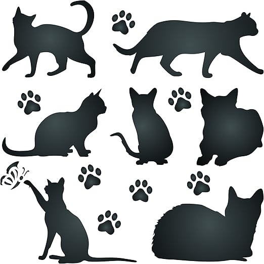 Cat Silhouette Stencil 6.5 x 6.5 inch (M) Reusable Pet