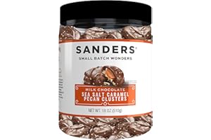 Sanders Milk Chocolate Sea Salt Caramel Pecan Clusters - 18 oz Tub