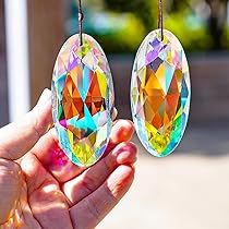 H&D HYALINE & DORA Pack of 2 89 mm Crystal Suncatcher Prism Light