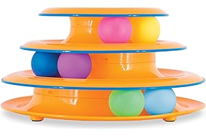 Catstages Tower of Tracks Cat Toy – 3-Level Track Tower with 6 Balls, Interactive Cat Toy for Indoor Enrichment