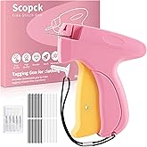 Stitch Gun for Clothes - Handheld Stitch Gun Quick Clothing Fixer - Mini Sewing Kit Micro Tagging Gun - Includes 6 Needle, 1000 Black Fasteners & 1000 White Fasteners (Pink-Yellow)