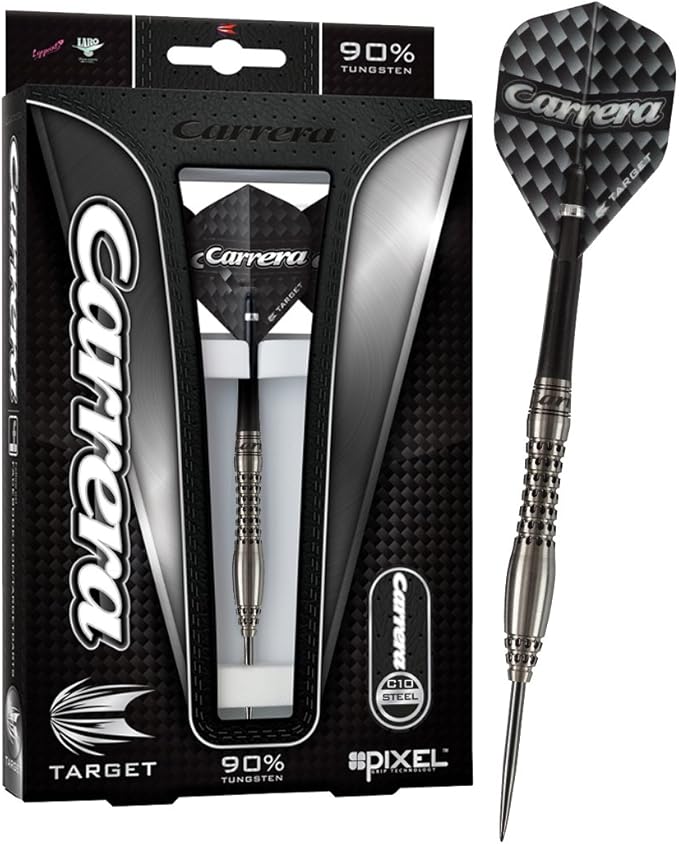Target Darts Carrera Titanium Black Steel Tip Darts, C10, 24gm, Darts