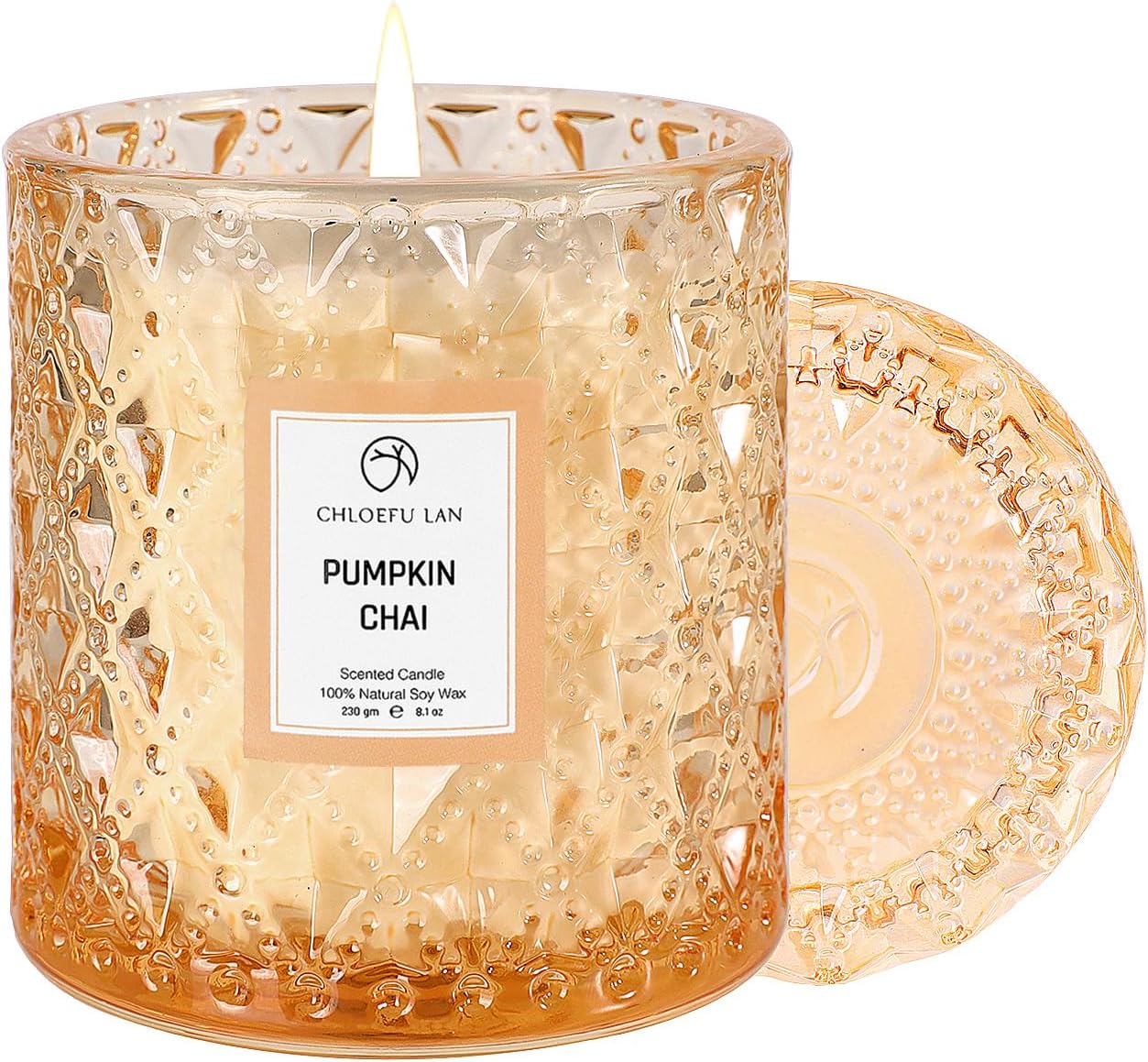 Candles & Holders - Chloefu LAN Pumpkin Chai Scented Candles Halloween Candles Gift, Farmhouse Candles for Home Scented, Luxury Scented Soy Jar Fall Candles with up to 55 Hour Long Lasting, Home Decor, 8.1oz