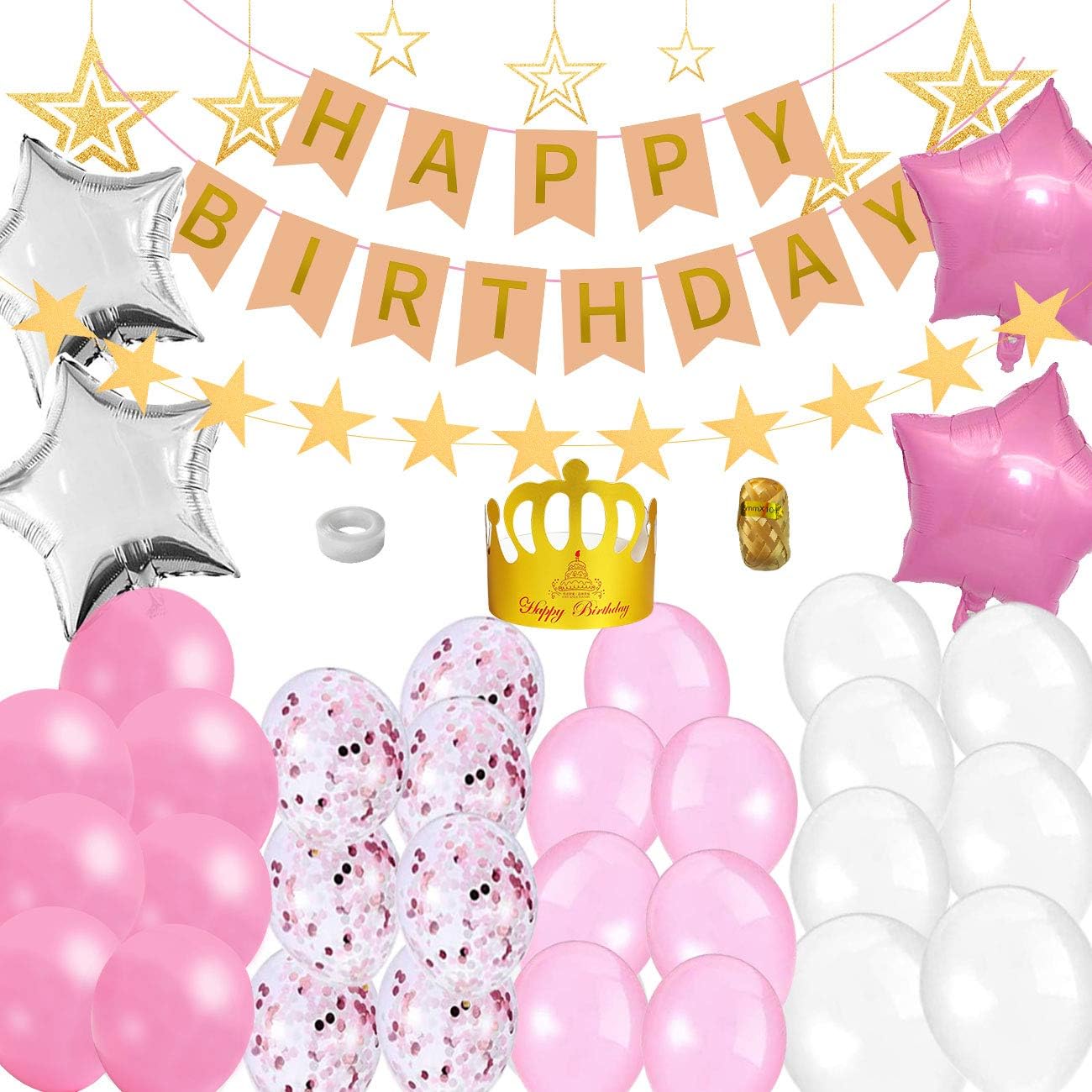 Amazon Idaodan 風船 誕生日 飾り付け セット ピンク バルーン かわいい Happy Birthday 豪華セット バースデー ガーランド パーティー お祝い 風船 バルーン おもちゃ Amazon Idaodan 風船 誕生日 飾り付け セット ピンク バルーン かわいい Happy Birthday 豪華セット バースデー ガーランド パーティー お祝い 風船 バルーン おもちゃ