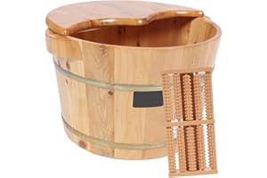 VICASKY Thickened Foot Basin with Lid and Massager High Temperature Resistant Foot Bath Tub for Home Spa