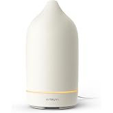 Vitruvi Stone Diffuser, Ceramic Ultrasonic Essential Oil Diffuser for Aromatherapy | Ceramic Diffuser, Diffusers for Home, Oil Diffuser, Housewarming Gift, Original Diffuser | White, 90ml Capacity