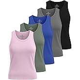 Real Essentials 5 Pack: Women’s Breeze Tech Racerback Tank Top – Sleeveless Workout Athletic Running Shirt (Plus Available)