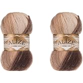 Alize Angora Gold Batik Yarn 20% Wool 80% Acrylic Lot of 2skn 200gr 1204yds Thread Crochet Lace Hand Knitting Turkish Yarn (6779)