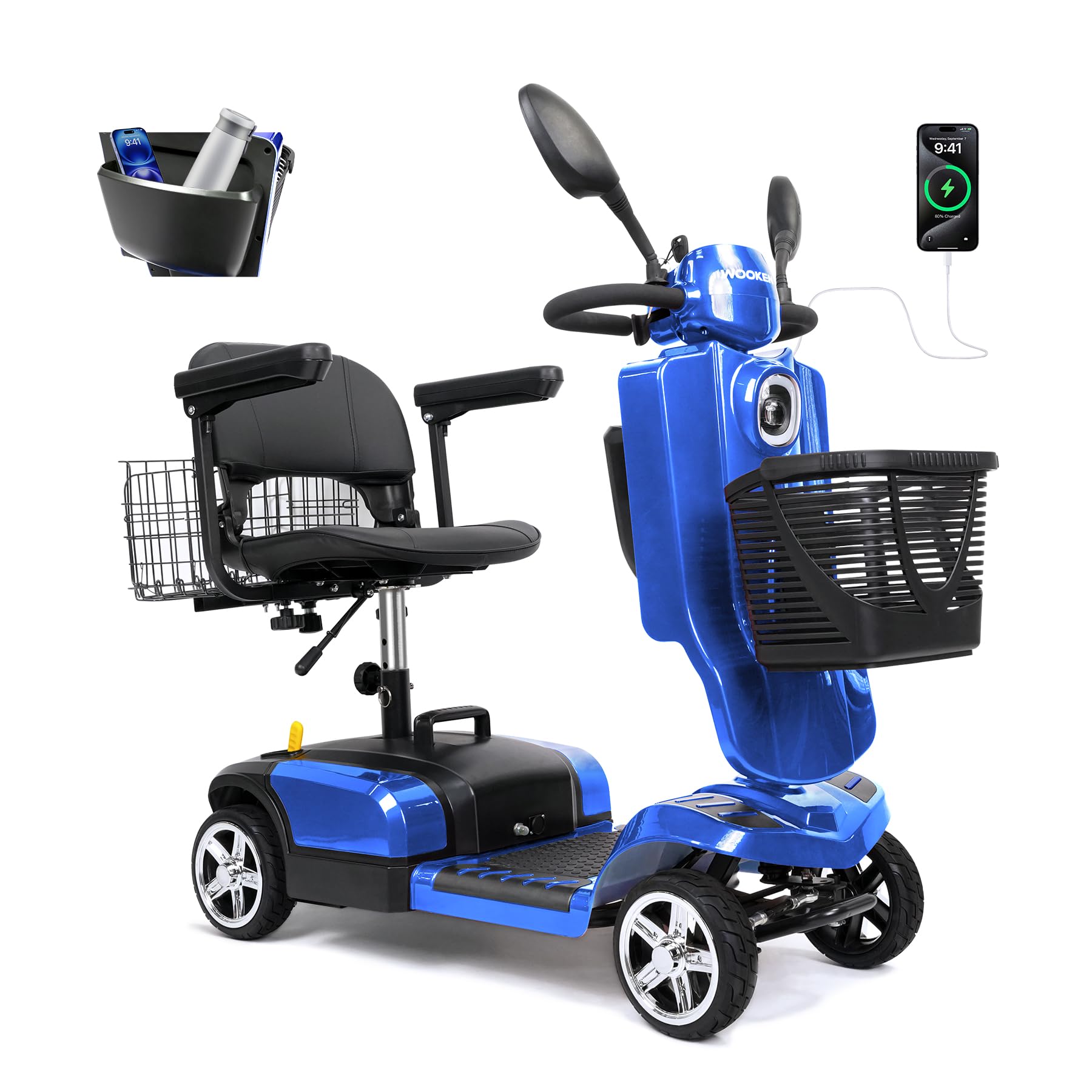 Photo 1 of ****FINAL SALE. NO RETURN!!! VIEW NOTES**** Wooken Powered Mobility Scooter, 4-Wheel Mobility Scooter for Adults, Seniors,264 lbs All Terrain Foldable Powered Mobility Scooter, Electric Powered Wheelchair Heavy Duty Mobility for Travel