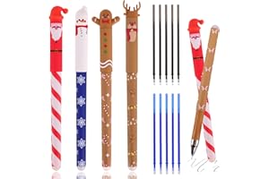 Christmas Erasable Pens, 4 Pcs Christmas Pens That Rub Out With 10 Pcs Refills, Cartoon Erasable Gel Pens, Cute Christmas Era