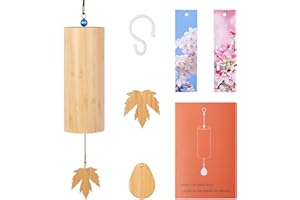 Deekec Bamboo Wind Chimes for Outdoors Meditation Zen Windchime Memorial Wind Chimes Sound Therapy Nature Sound (G Chord (Winter))