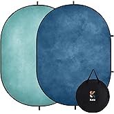 Kate Collapsible Backdrop Pop Up Photo Backdrops Blue Folded Background for Headshot, for Portrait Photography, for Video, 5x6.5ft