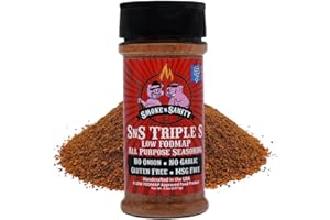 Smoke n Sanity SnS Triple S Certified Low FODMAP All Purpose Seasoning - Low FODMAP Foods - Contains No Garlic, No Onion - Gluten Free and Dairy Free (4.5 oz Shaker)