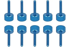 DTGN M3x16mm(DXL) Knurled Thumb Screws - 10Pack - Good for PC Computer Cases - Aluminum Alloy Thumbscrew Knurled Head Fully Threaded - Sky Blue
