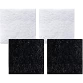 funciko 12202 12"x12" Pond Filter Pad Replacement for Pondmaster 1000/2000 | Coarse White Pad Traps Leaves, Twigs, Large Debris; Black Carbon Pad Removes Odors; For Outdoor Ponds, Garden Water Features