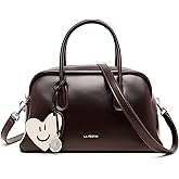 LA FESTIN Leather Shoulder Bag Top Handle Purses for Women Cute Crossbody Bags with Removable Strap Genuine Leather Handbags