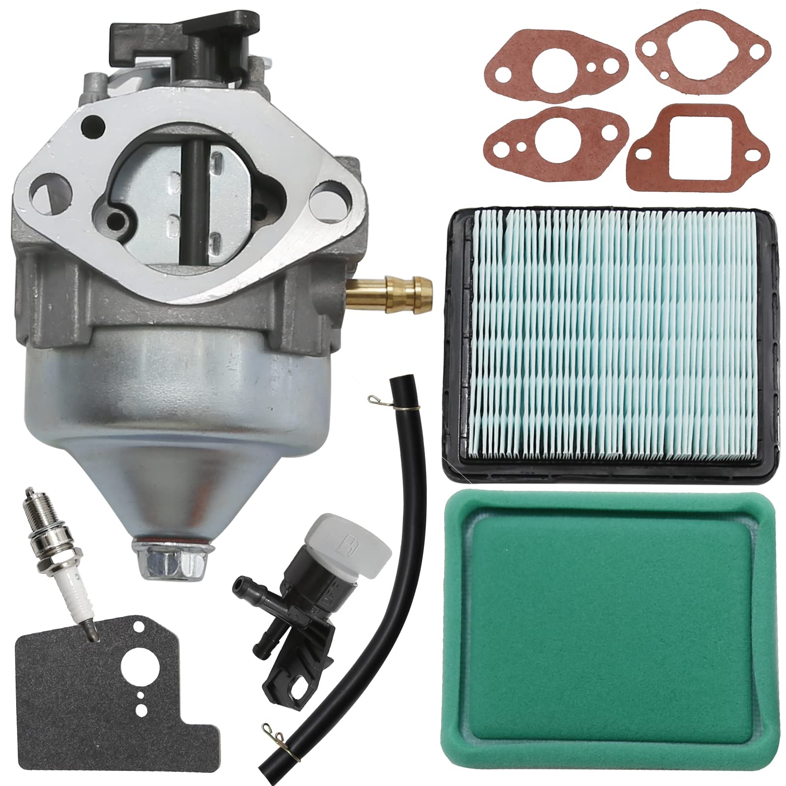 Hoypeyfiy 16100-Z8B-911 Carburetor Carb Tune up Kits for GCV160LA0 HRR216K10 HRR216K9 HRS216K5 HRS216K6 Lawn Mowers with Air Filter Spark Plug Gaskets