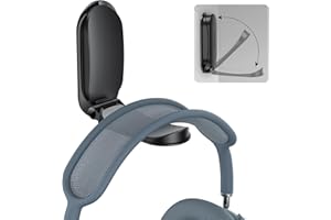 OMOTON Headphone Stand for Desk, Foldable Sticky Headset Stand Holder, Headphone Holder Hook Mount with Non-Slip Silicone, PC