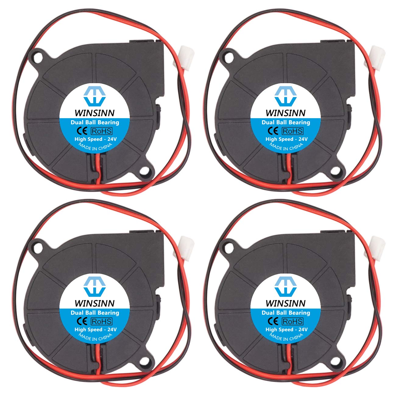 WINSINN 50mm Blower Fan 24V 5015 Dual Ball Bearing 50x15mm Turbine