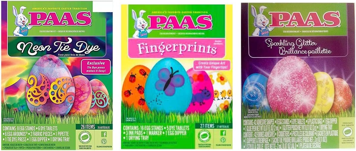 RazzleDazzleCelebrations Easter Egg Decorating Kits - Easter Egg dye Variety Packs - 3 Pack - Neon, Gnomes