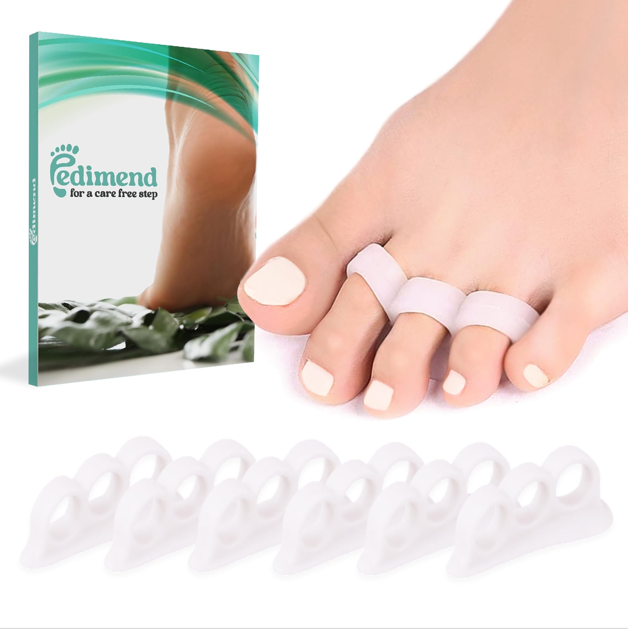 PEDIMEND Silicone GEL TOE SQUEEZING AVOIDING SEPRATOR (3PAIR) - Separates & Cushions Toes - Improves Balance & Foot Strength - Hammer Toe Corrector - Foot Care