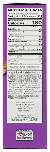 ANNIE’S HOMEGROWN ORGANIC S’MORES GRAHAM SANDWICHES, 8 OZ