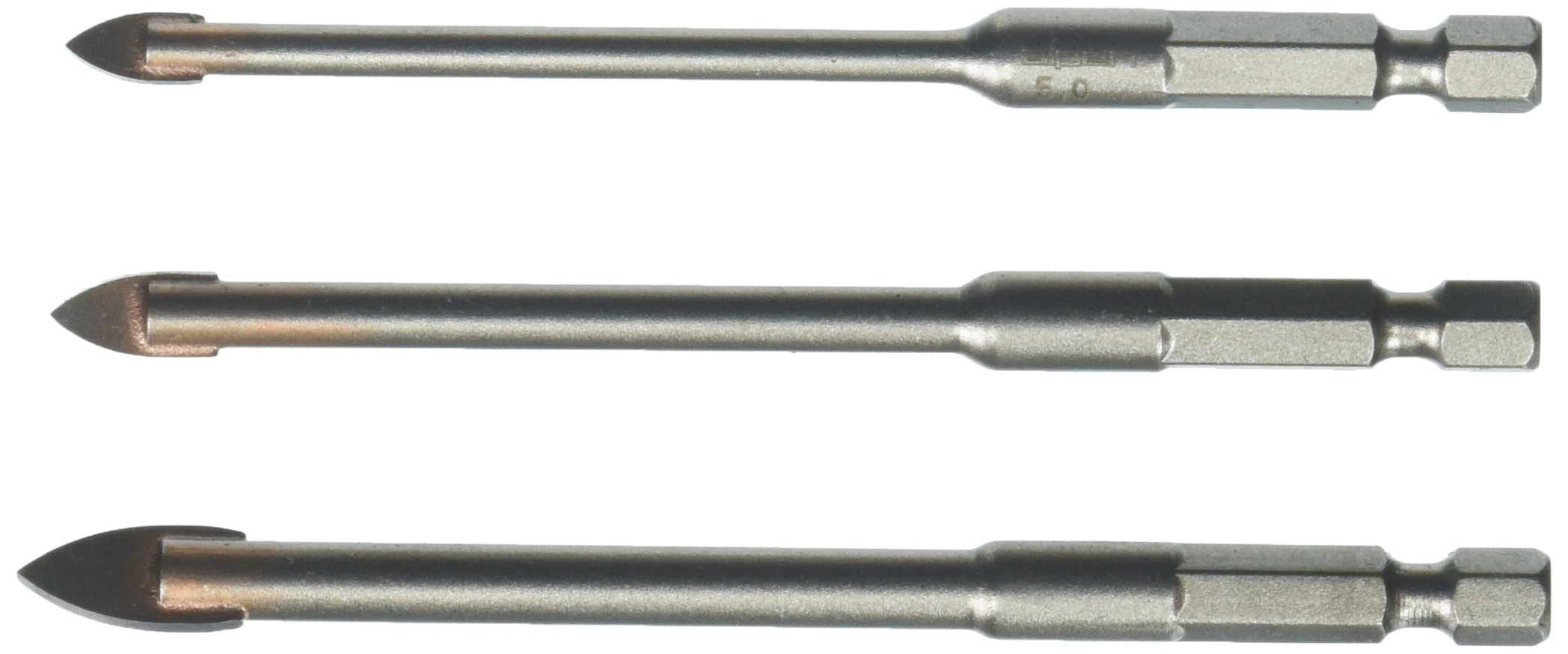 Alpen 28900003100 Tungsten Carbide Glass Drill Bits "Profi Glas" ATM 3 Pcs., Grey