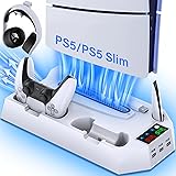 PS5 Slim Stand and Cooling Station with Controller