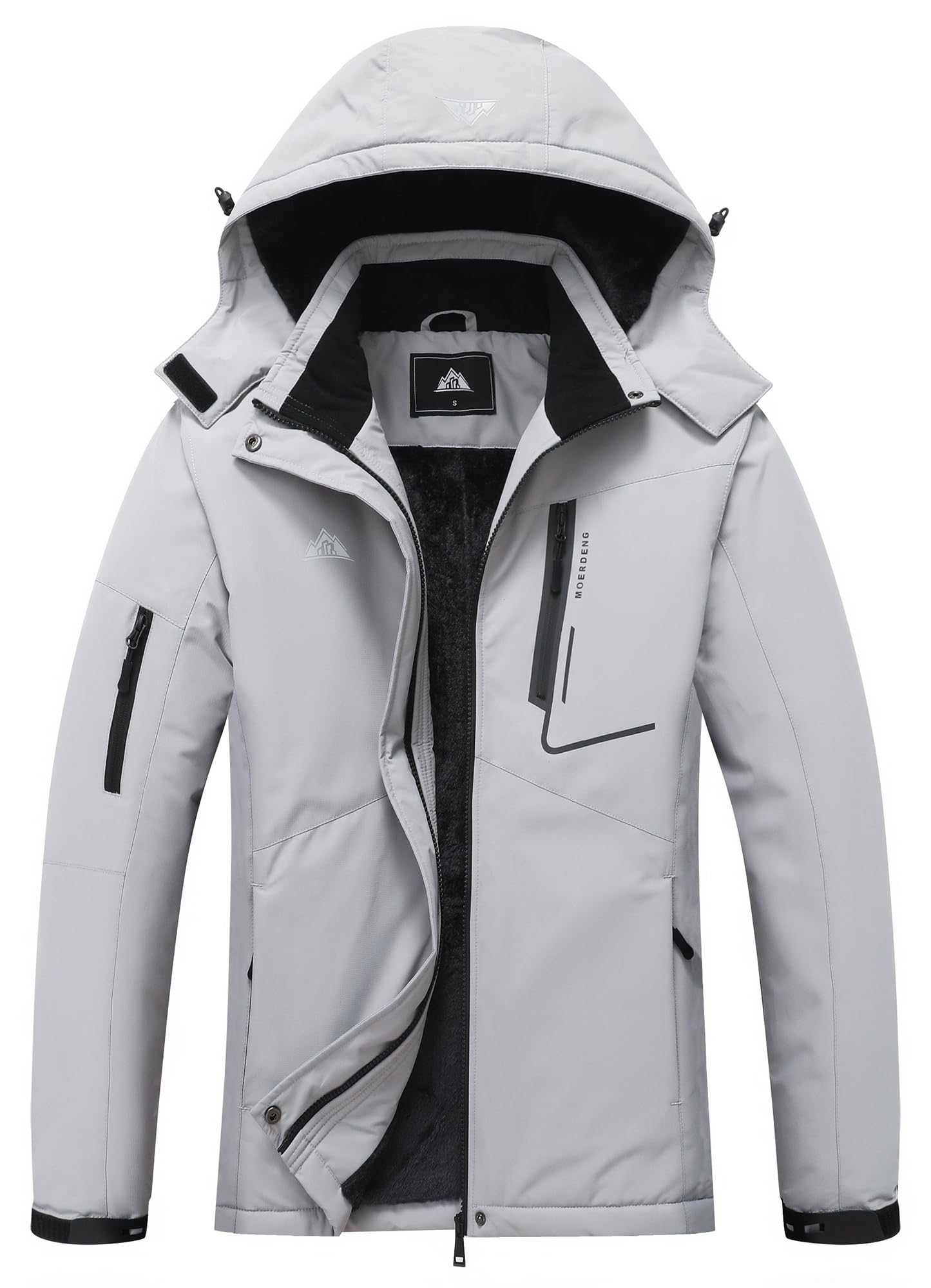 MOERDENG Women's Waterproof Ski Jacket Warm Winter Coat Hooded Snowboarding Jacket Snow Coat Image