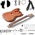 Leo Jaymz DIY Double Cut Electric Guitar Kits with Mahogany Body and Neck - Laurel Wood Fingerboard and All Components Included (DC)