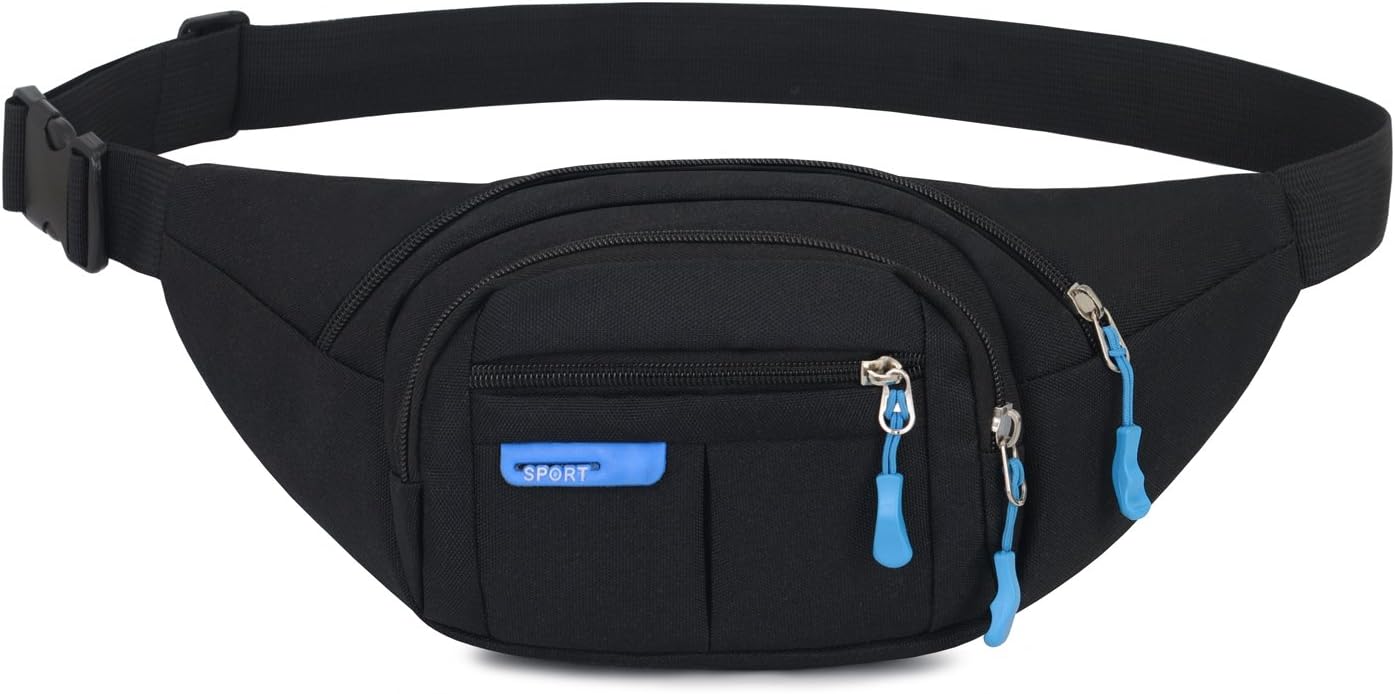 Waterproof Bum Bag Waist Fanny Packs Travel Hiking Outdoor Sport Money Hip Bag Pouch Pack Holiday Running Belt (BlackⅠ) - Image 3